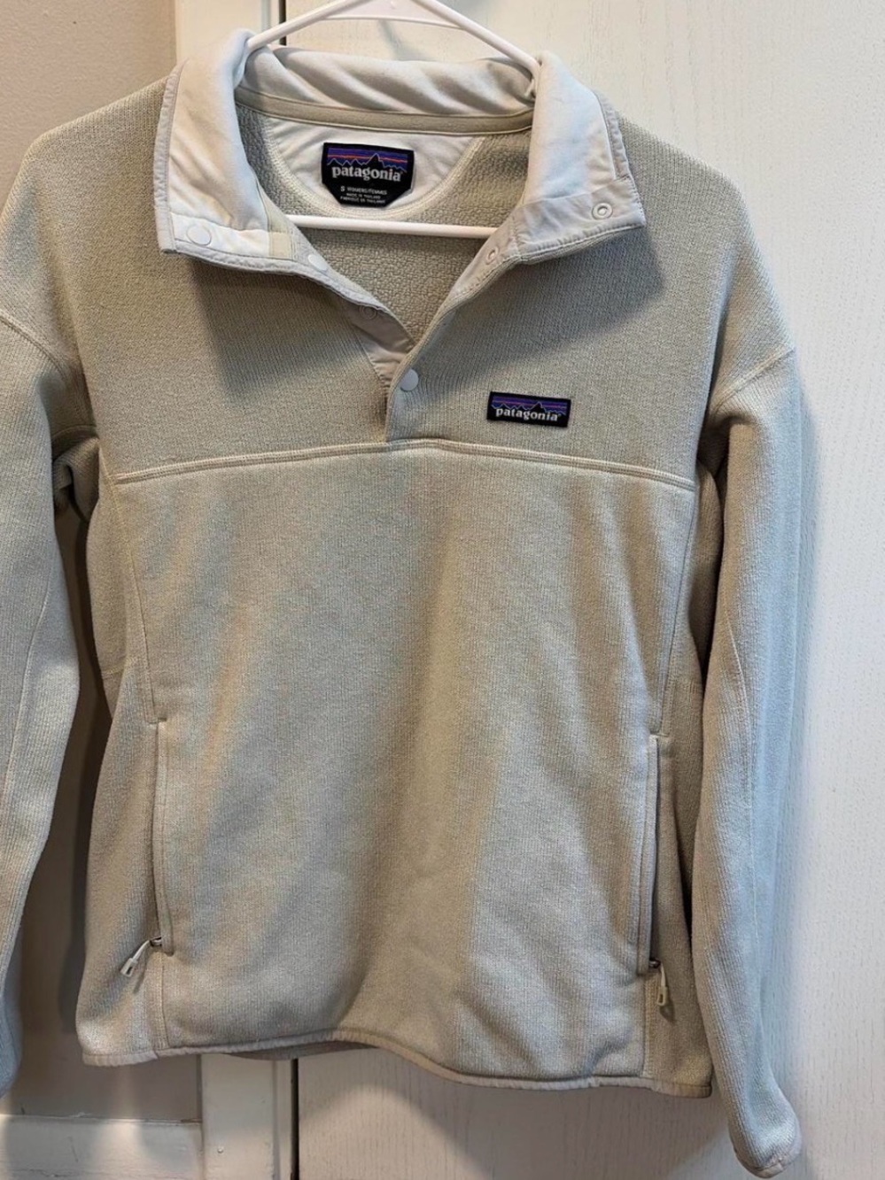 Patagonia Men’s Light Beige Synchilla Snap-T Pullover